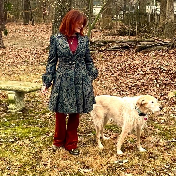 XOXO True Vintage Goth Victorian TopCoat Velvet Damask Y2K - Picture 1 of 14